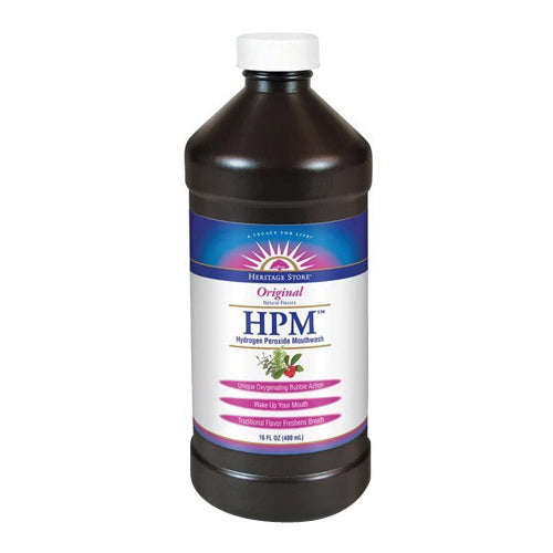 Heritage Store Hydrogen Peroxide Wintermint Mouthwash for Daily Oral Care 16Oz (473ml)